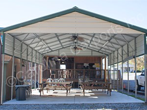 Vertical Roof Style Carport and One Panel Per Side